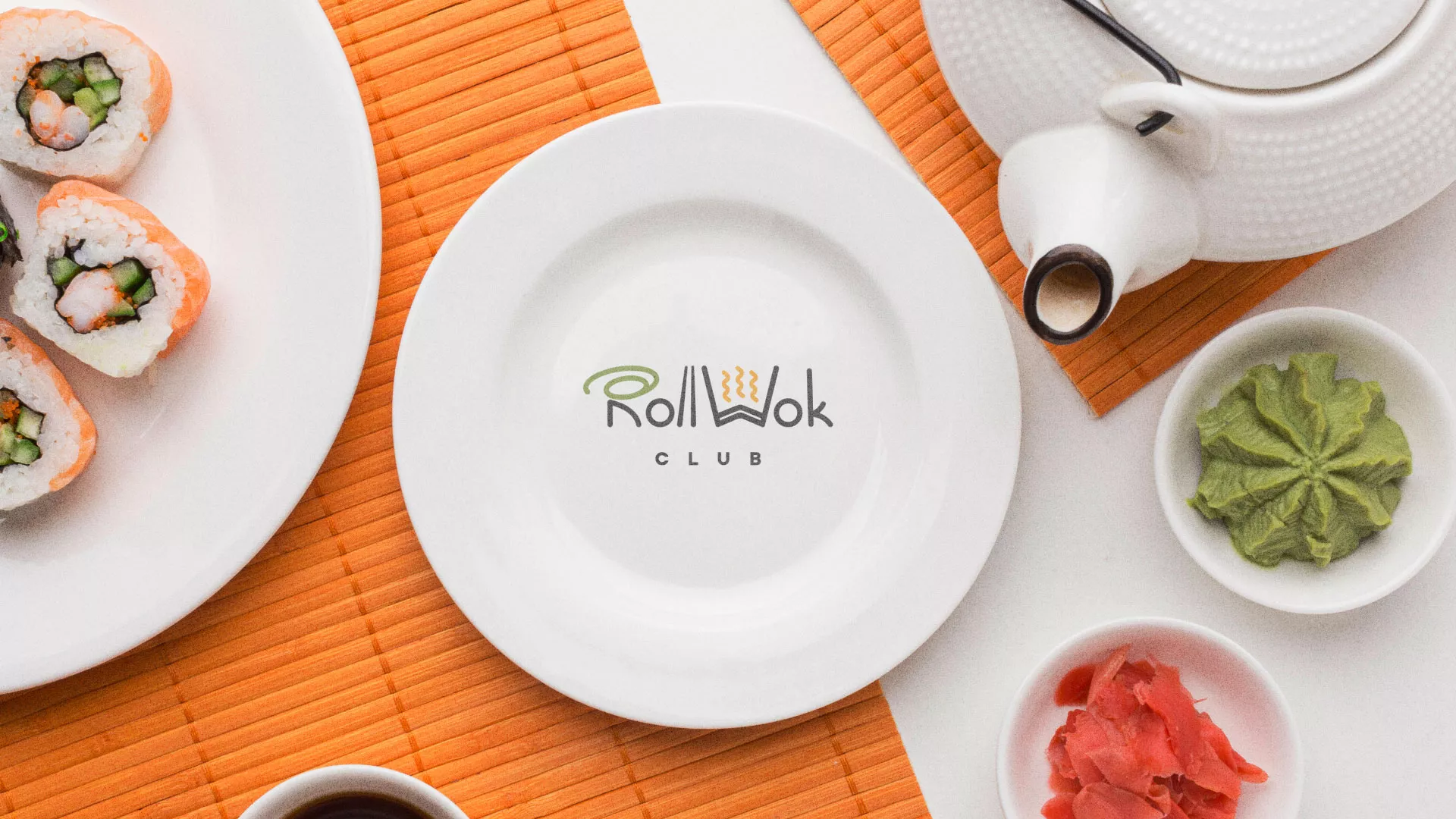 Разработка логотипа и фирменного стиля в Спас-Деменске для суши-бара «Roll Wok Club» Разработка логотипа и фирменного стиля в Спас-Деменске для суши-бара «Roll Wok Club»